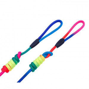 Шлейка для собак и кошек Радуга с поводком, M